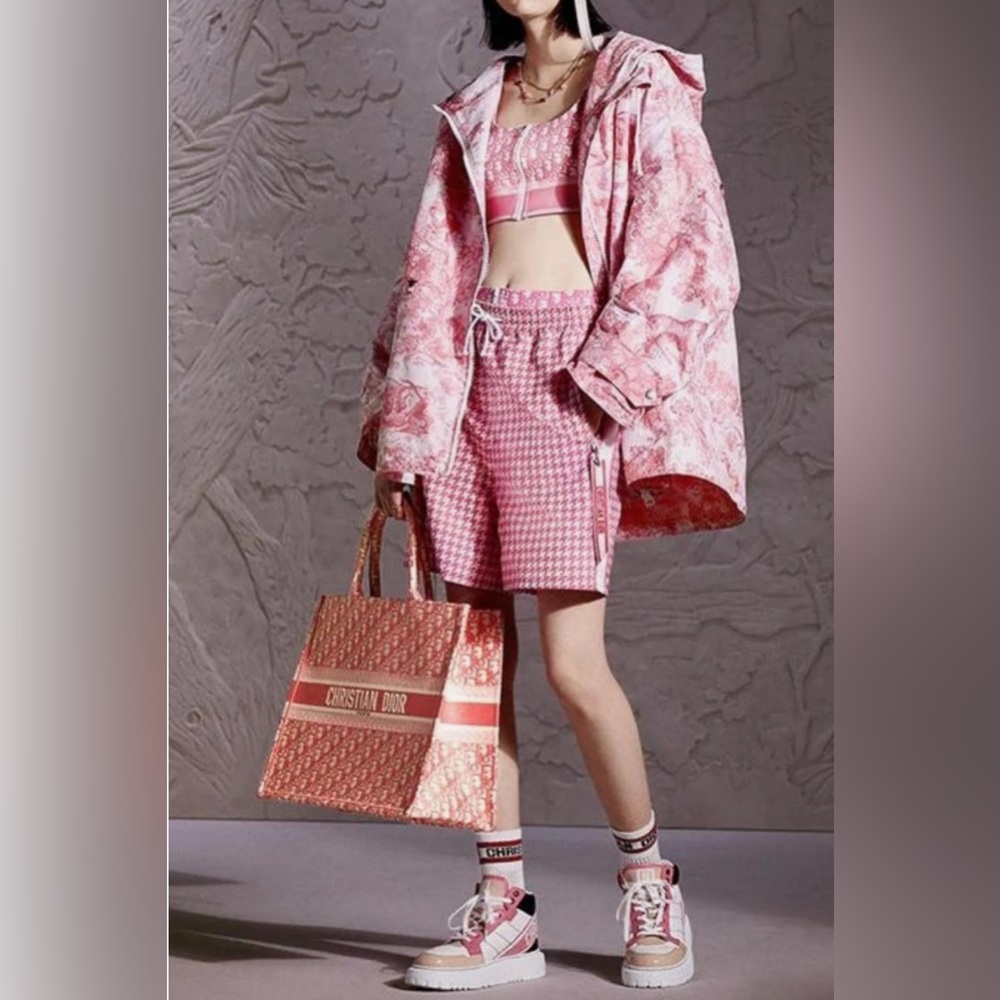 Christian Dior Pink and White High-Top Sneakers